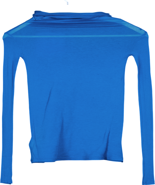 AMERICAN VINTAGE Blue Massachusetts Fine Knit Turtleneck Long Sleeve Top UK S