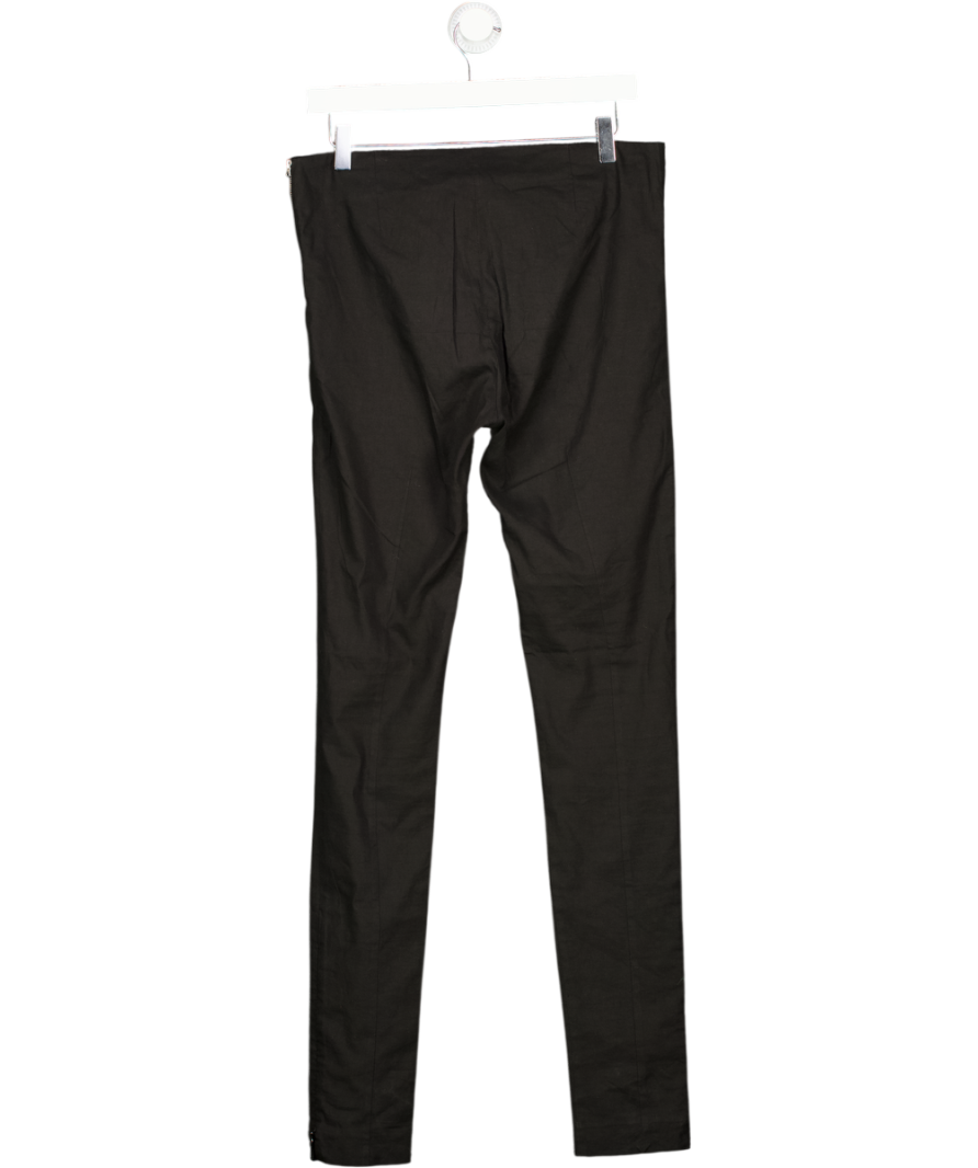 ACNE STUDIOS Black Linen Blend Best Stretch Taper Trousers With Ankle Zips Fr38 UK 10