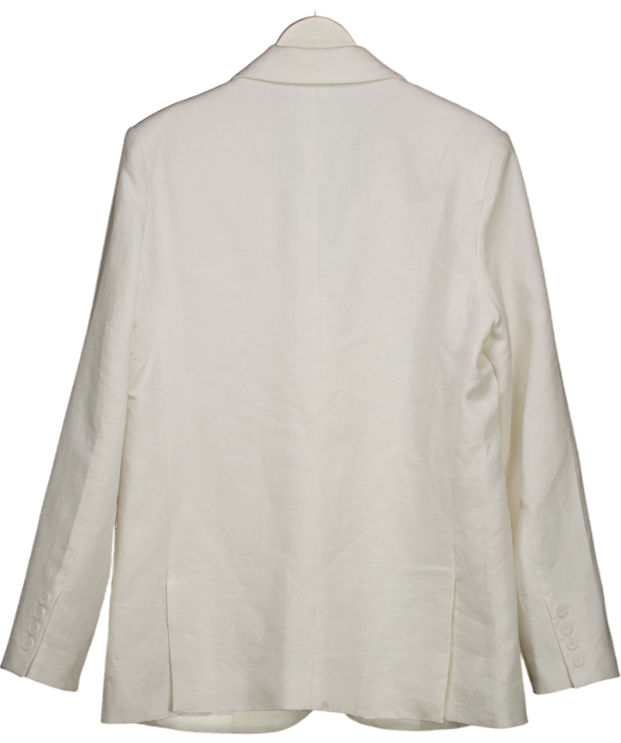 Style Addict White Linen Oversized Blazer UK M