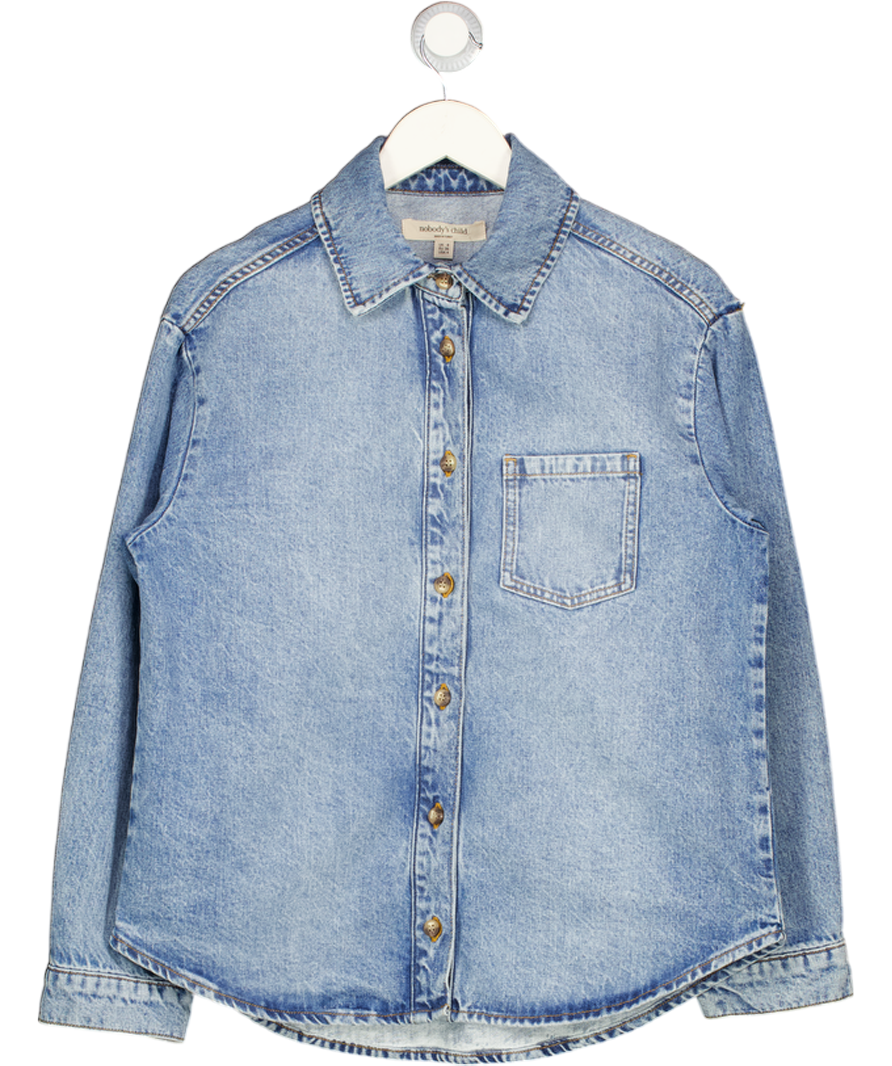 Nobody's Child Blue Denim Oversized Jacket UK 8