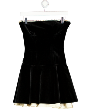 HOUSE OF CB Marilla Black Velvet Strapless Dress UK XS