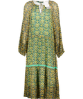 CECILIE COPENHAGEN Green / Multi Floral Stine Midi Dress UK M