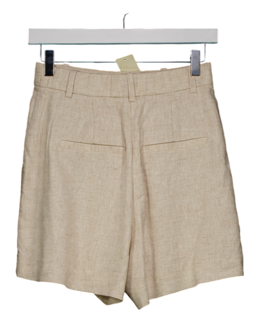 Abercrombie & Fitch High Rise Tailored Pleated Short In Beige W25