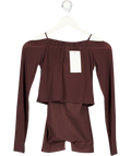 ZARA Brown Combined Tulle Short Playsuit UK XS/S