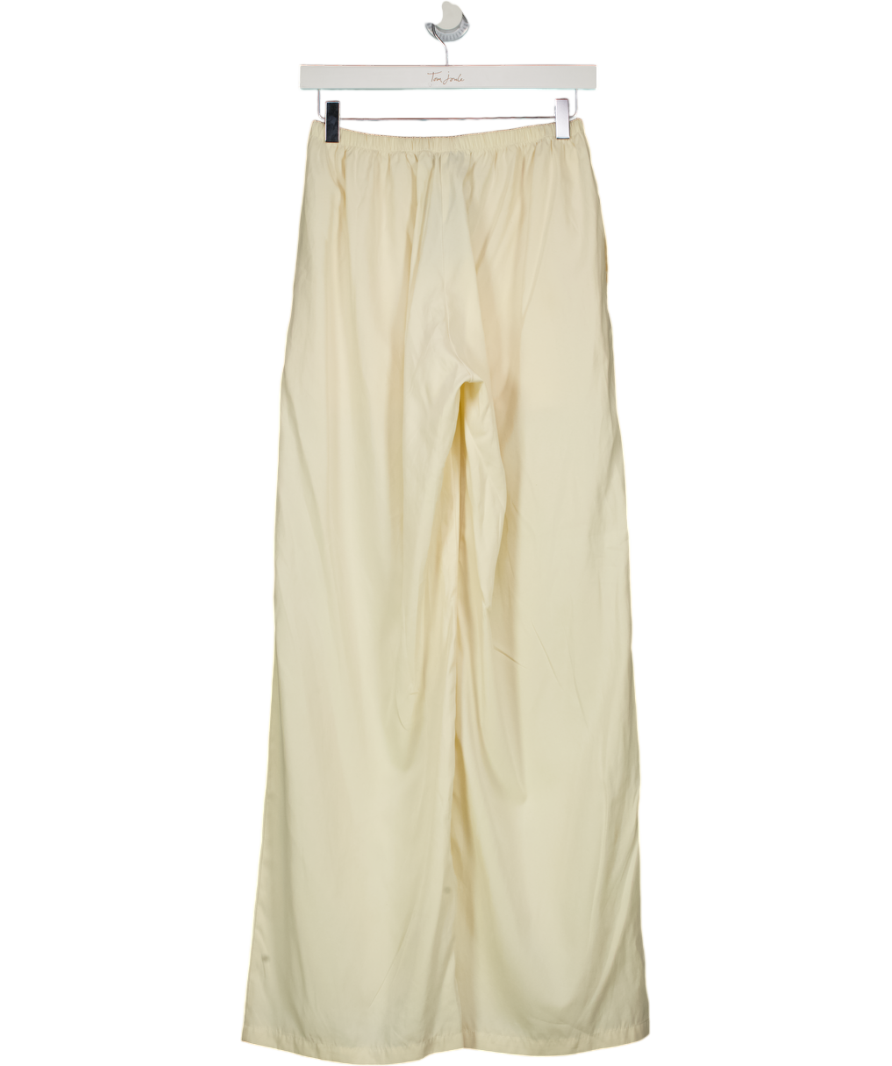 WHITE FOX Cream Wide Leg Trousers UK XS