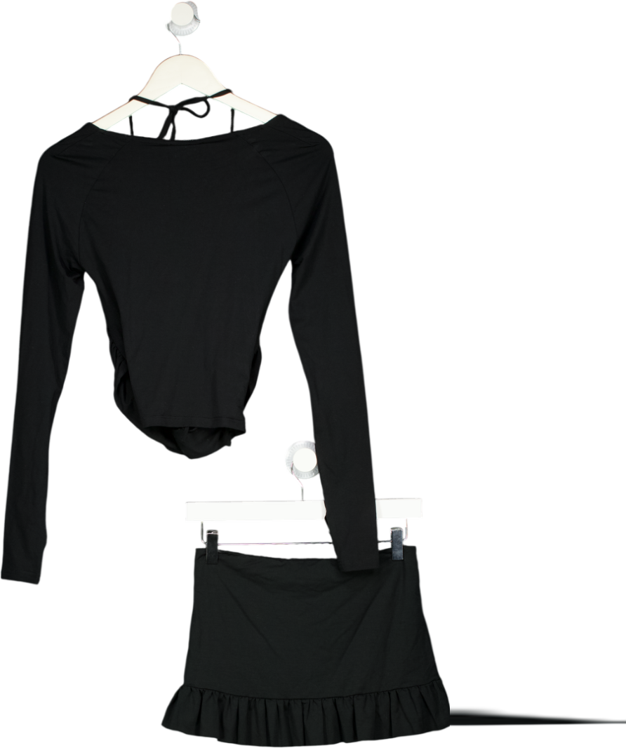 i.am.gia Black Carrie Two Piece Top And Mini Skirt Set UK XS