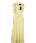 MINT VELVET Yellow Premium Mint Ruched Waist Detail Midi Dress UK 8