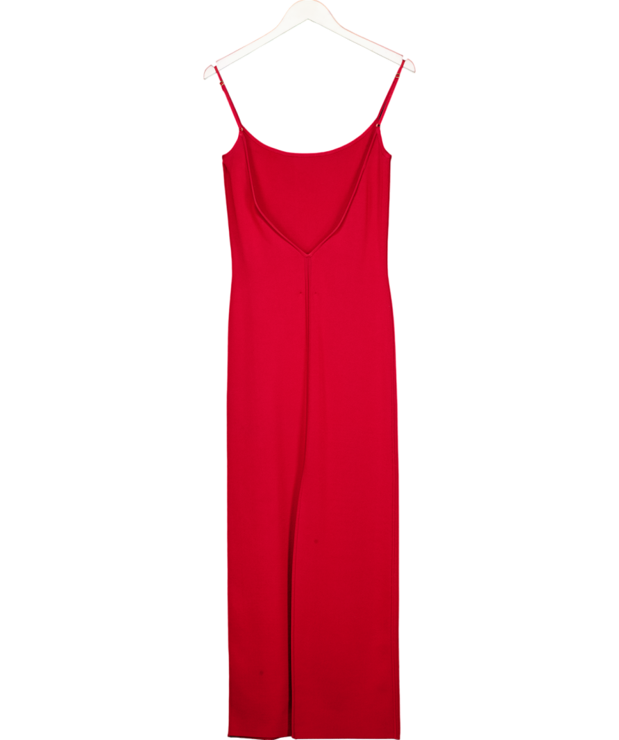 Galvan Red Bella V-back Midi Dress UK S/M