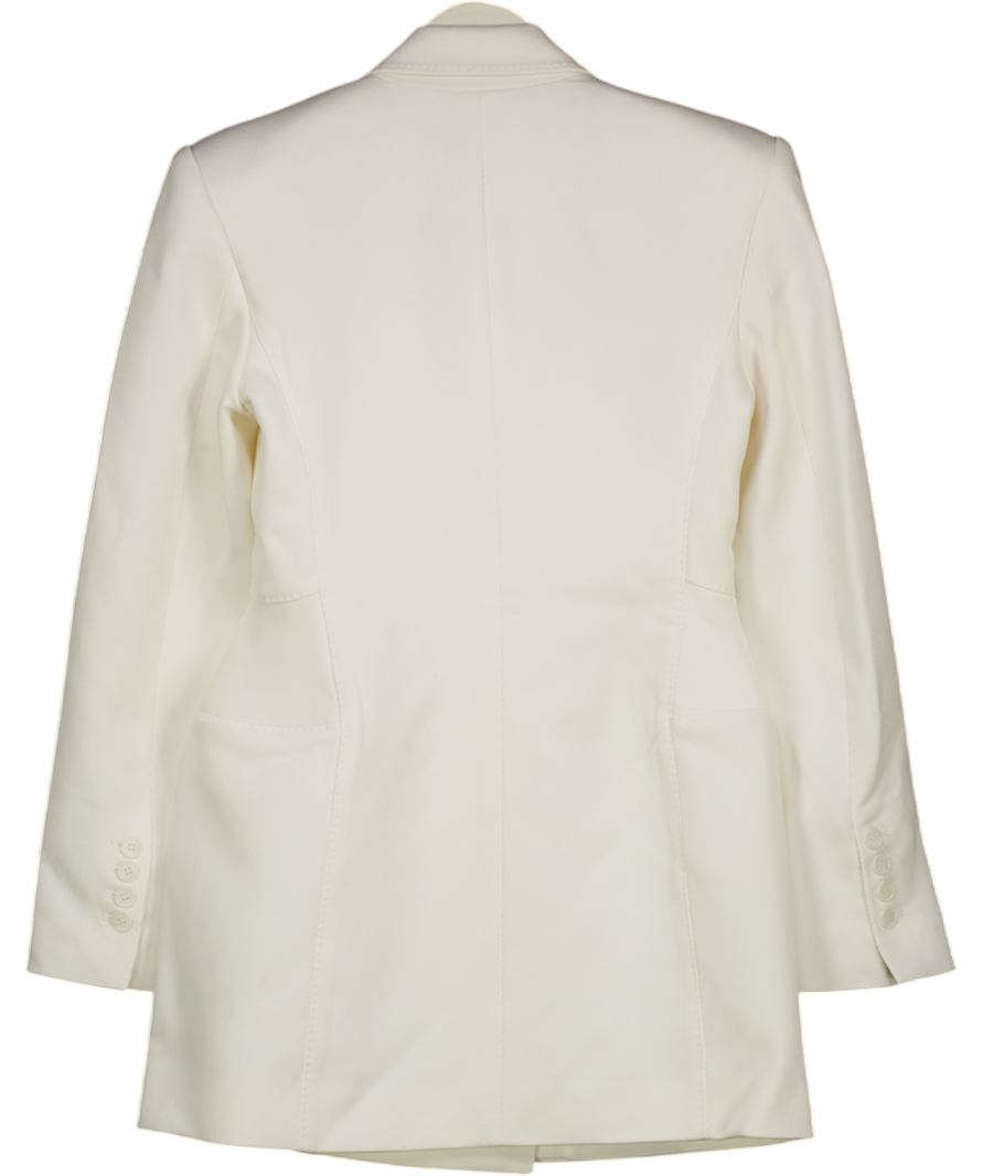 NA-KD Cream Long Hourglass Blazer UK 6