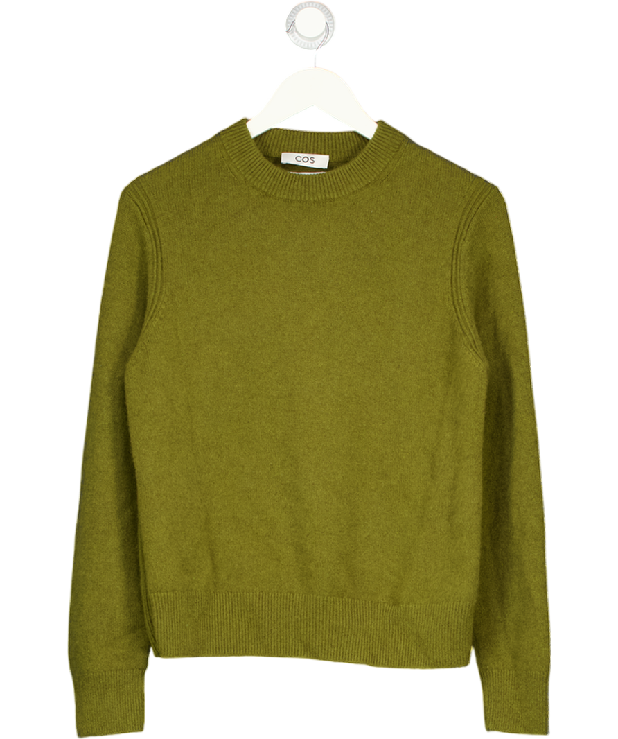 COS Olive Green 100% Cashmere Jumper UK S