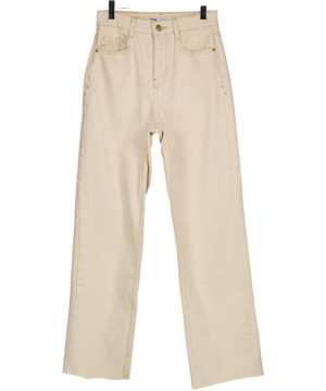 ZARA Cream Straight High-waist Jeans UK 4