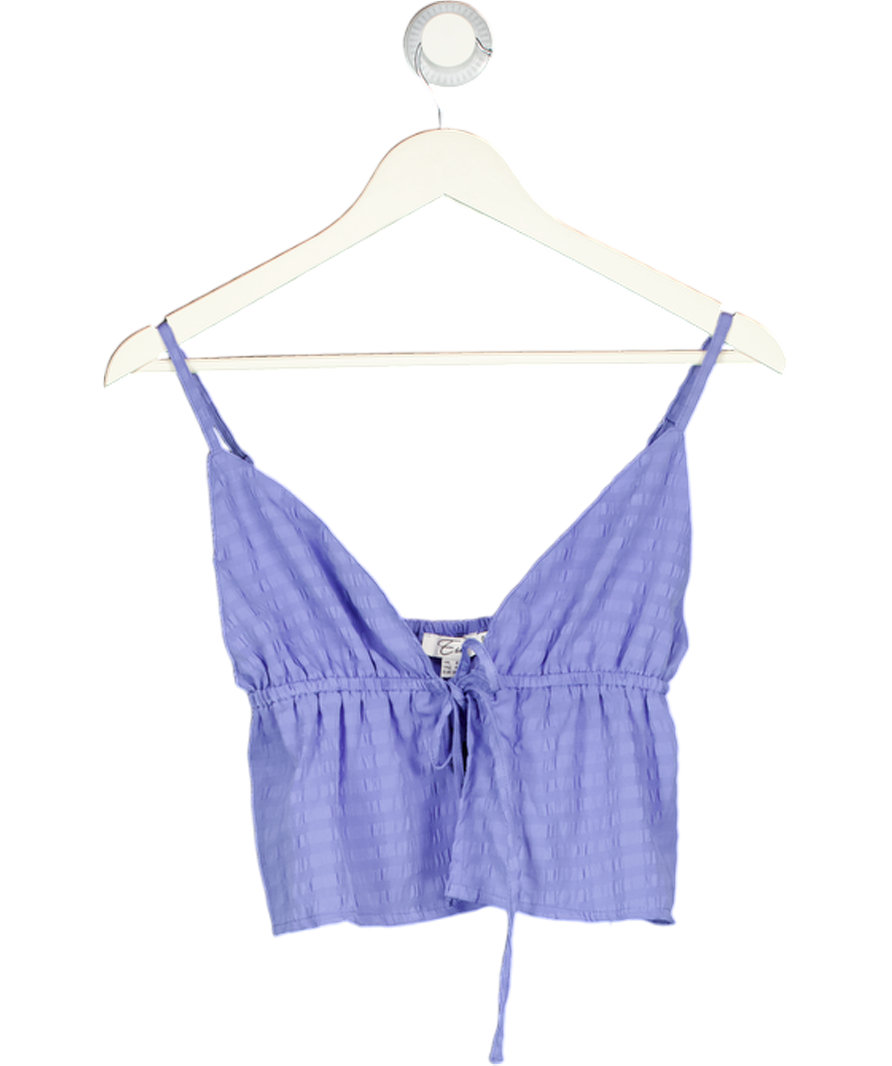 Esmee Blue Beach Textured Tie Front Top UK 8