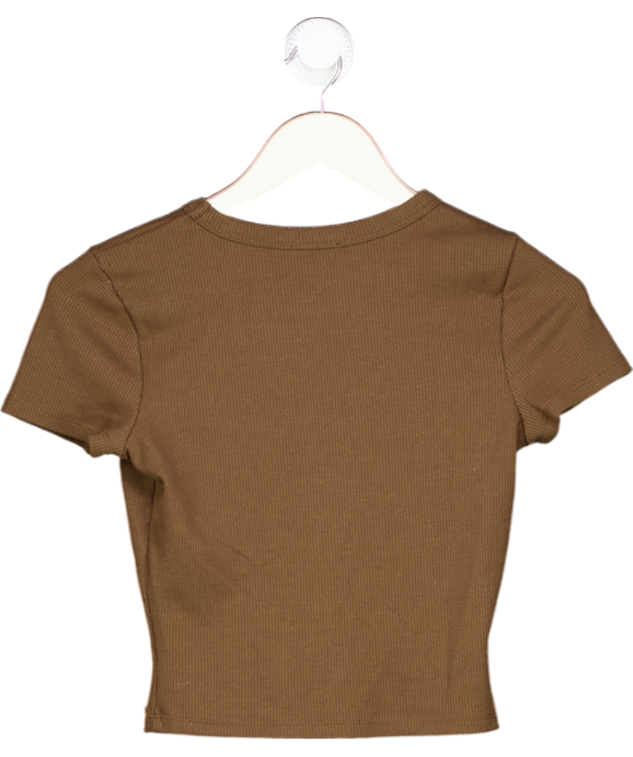Lounge Underwear Brown Ribbed Classic Fitted T-shirt UK S