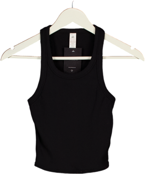 ALO Black Ribbed Nylon Blend Tank UK XS