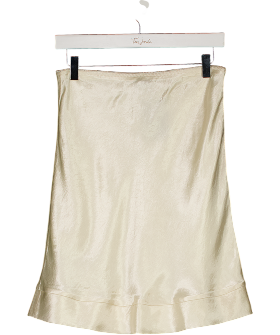 FRIENDS WITH FRANK Cream Satin Liberty Skirt UK S