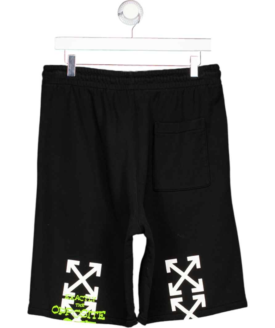 OFF-WHITE Off-white Opposite Arrow Sweat Shorts In Black / Lime UK S