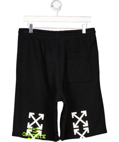 OFF-WHITE Off-white Opposite Arrow Sweat Shorts In Black / Lime UK S