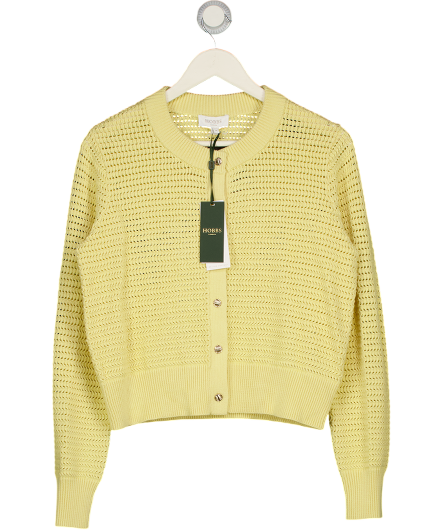 HOBBS Butter Yellow Felicity Cotton Cardigan UK M