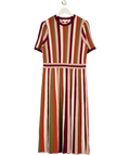 LOVE & ROSES Multicoloured Striped Short Sleeve Knitted Midi UK 22