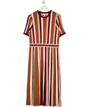 LOVE & ROSES Multicoloured Striped Short Sleeve Knitted Midi UK 22