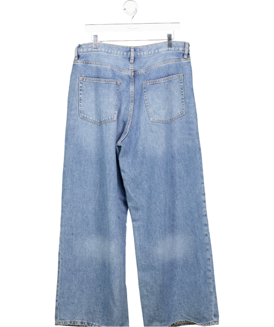 cos Blue Wide-leg Drawstring Denim Trousers UK 10