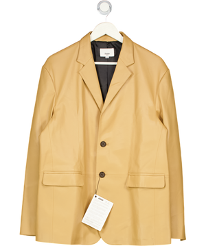 THE FRANKIE SHOP Brown Olympia Butter Soft Faux Leather Jacket UK XS/S