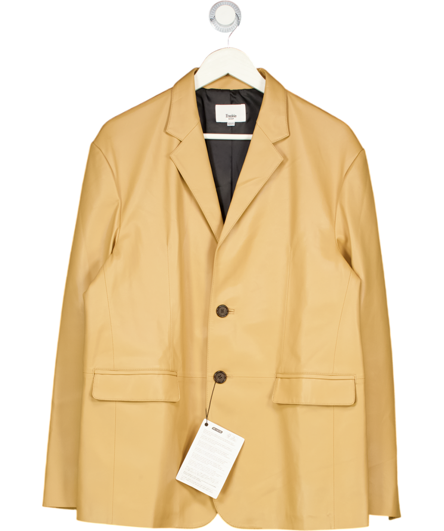 THE FRANKIE SHOP Brown Olympia Butter Soft Faux Leather Jacket UK XS/S