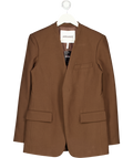 DISSH Ultimate Collarless Straight Blazer In Chocolate Brown UK 6