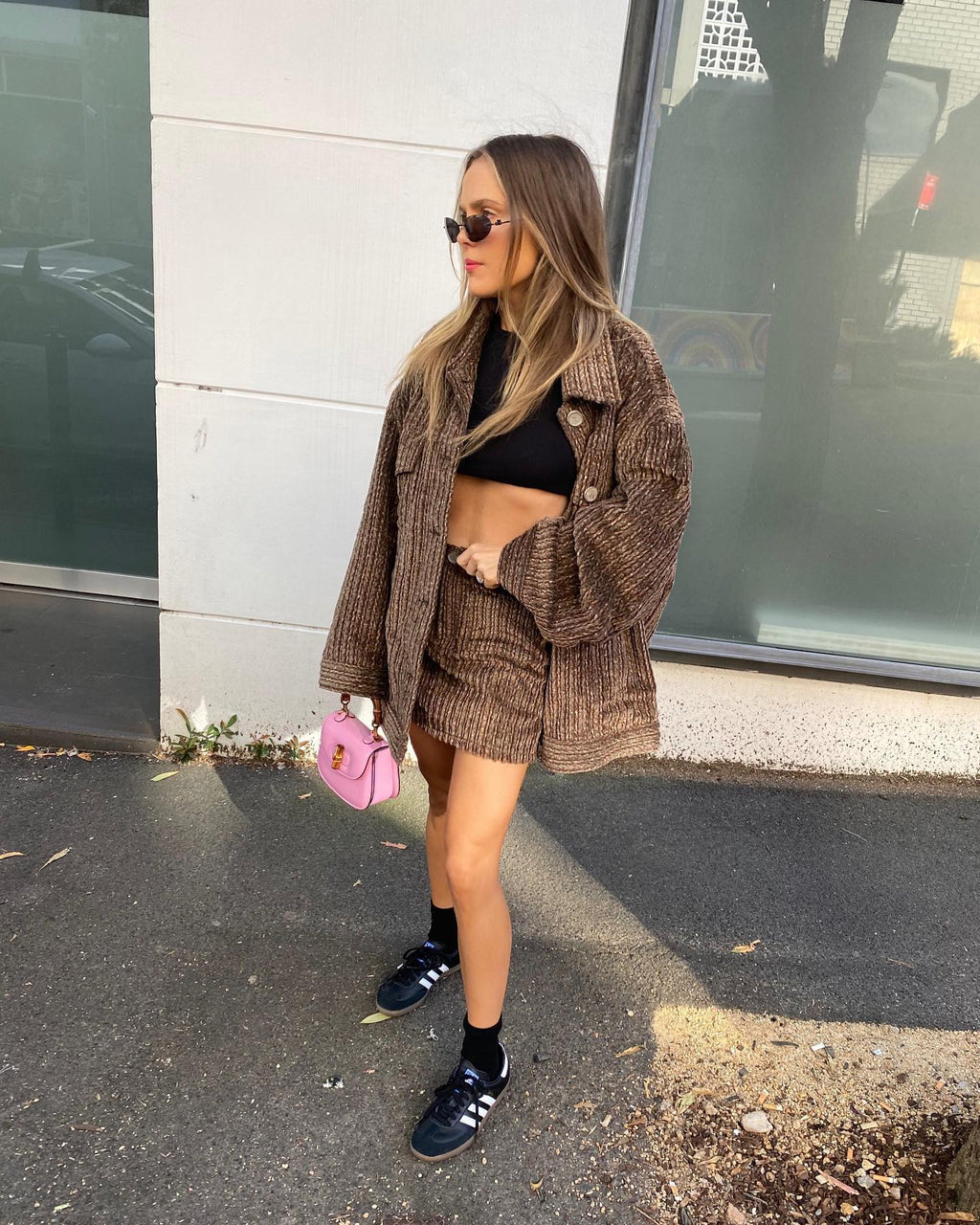 Acne Studios Brown Oversized Velvet Corduroy Jacket UK XXS