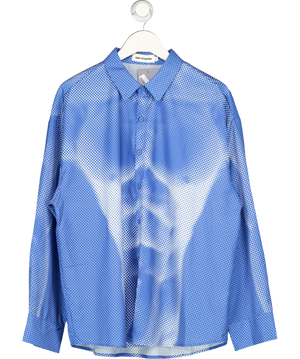 Papa's Lil Monster Blue Polka Printed Oversized Shirt UK L