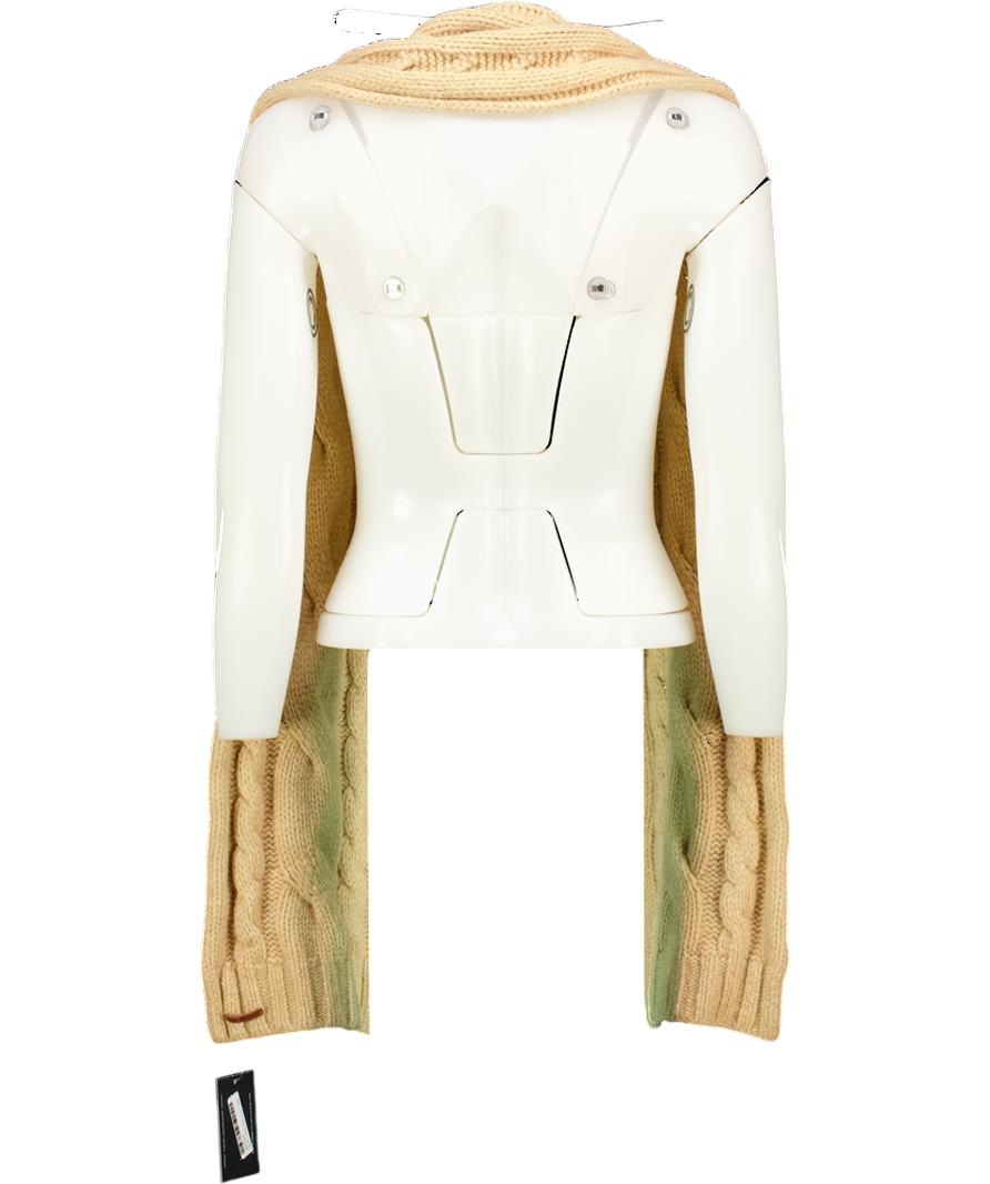 Tommy Hilfiger Beige Chic Cable Knit Fluffy Scarf One Size