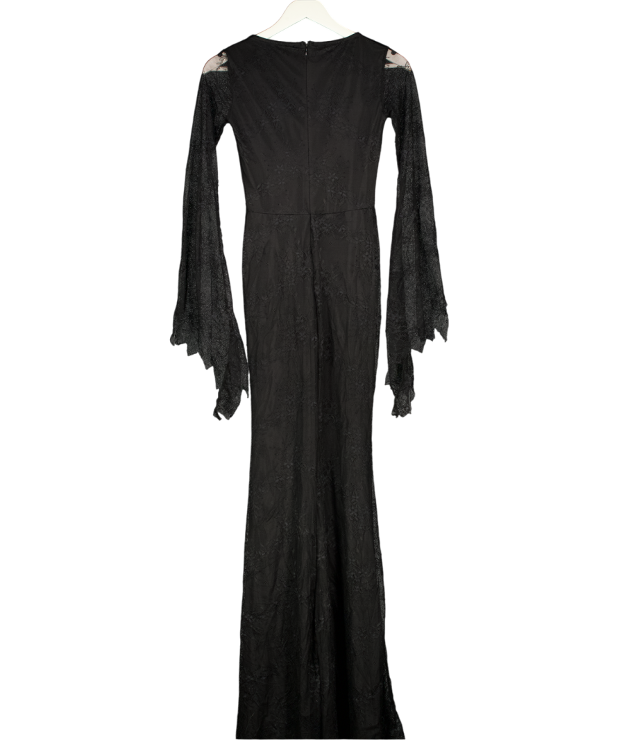 TRICKZ N TREATZ Black Lace Vampire Queen Maxi Dress UK XS