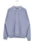 NON FICTION Vintage Blue Collared Sweatshirt UK L