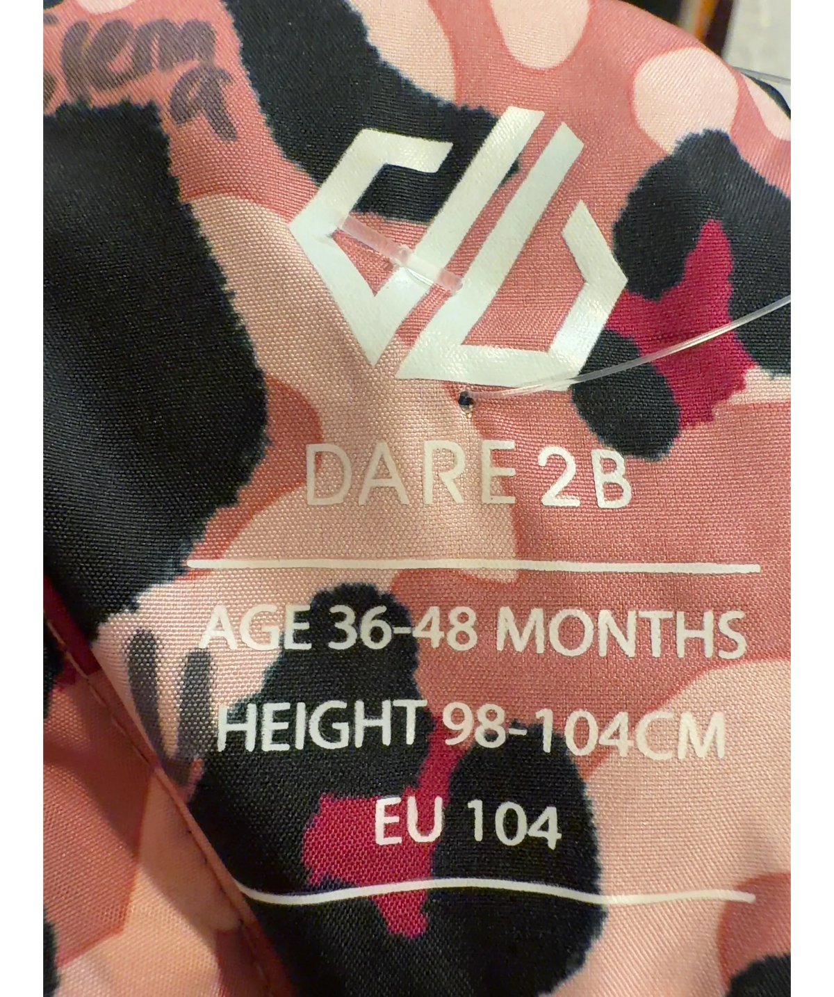 DARE2B Pink Kids Bambino II Insulated Snowsuit, size 3 Years — detail