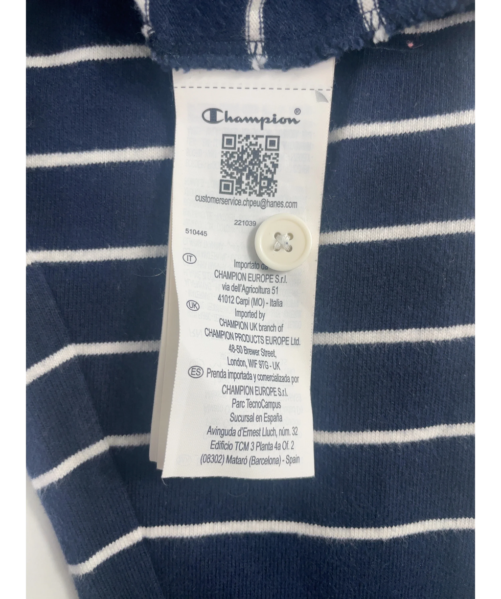 Champion Blue x MLB New York Yankees Striped Rugby Shirt Navy blue, size UK XL — label