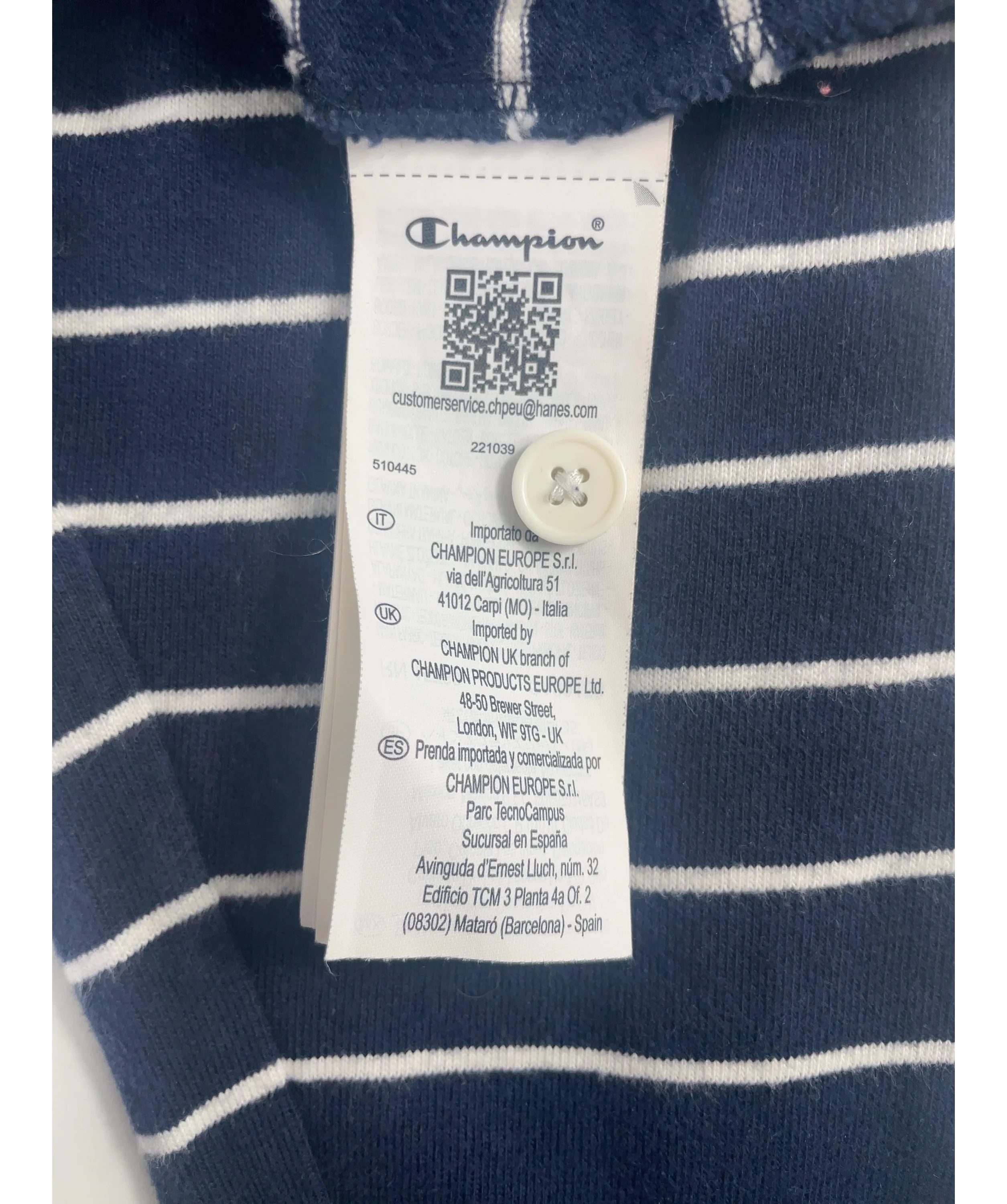 Champion Blue x MLB New York Yankees Striped Rugby Shirt Navy blue, size UK XL — label