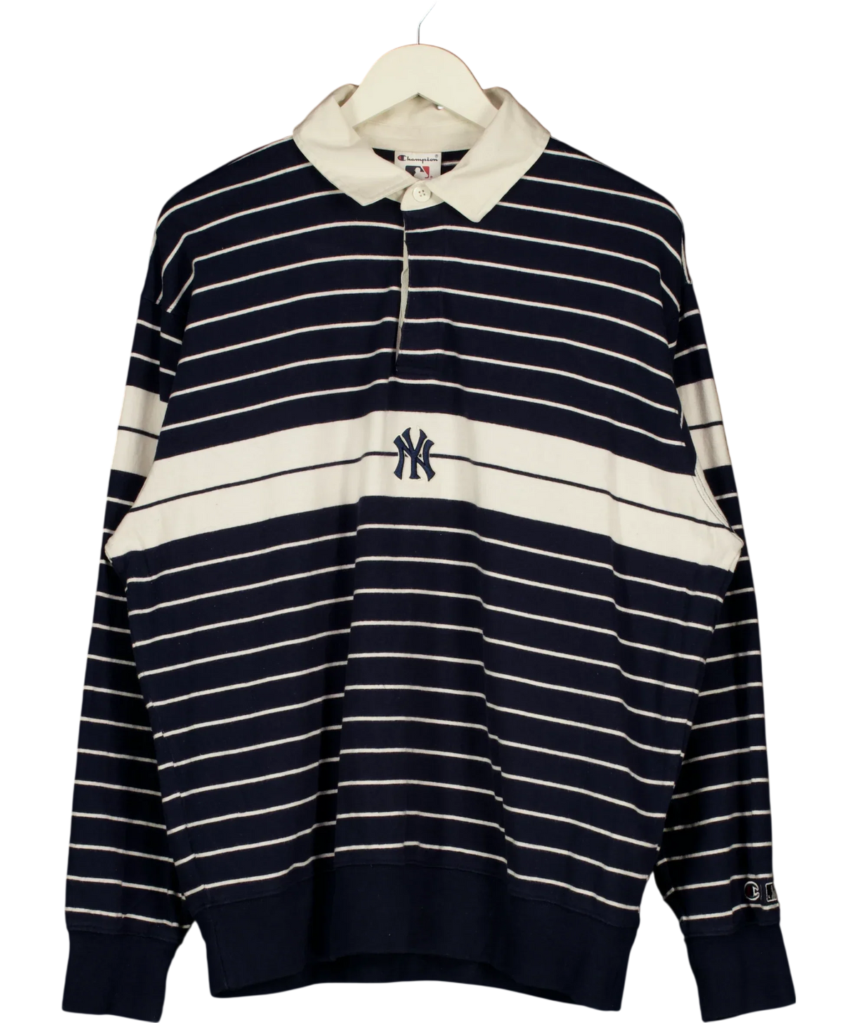 Champion Blue x MLB New York Yankees Striped Rugby Shirt Navy blue, size UK XL — front