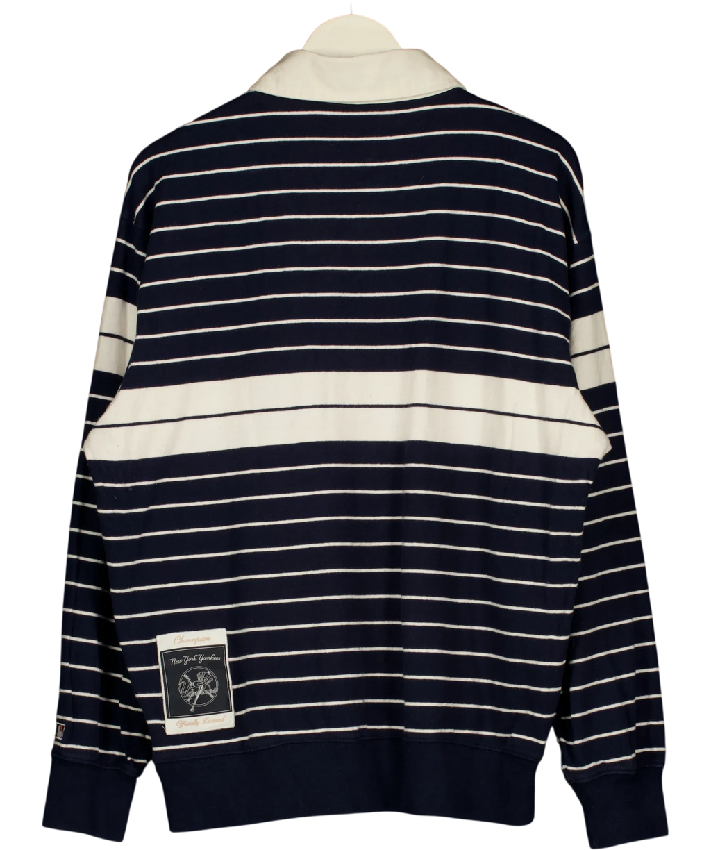 Champion Blue x MLB New York Yankees Striped Rugby Shirt Navy blue, size UK XL — back