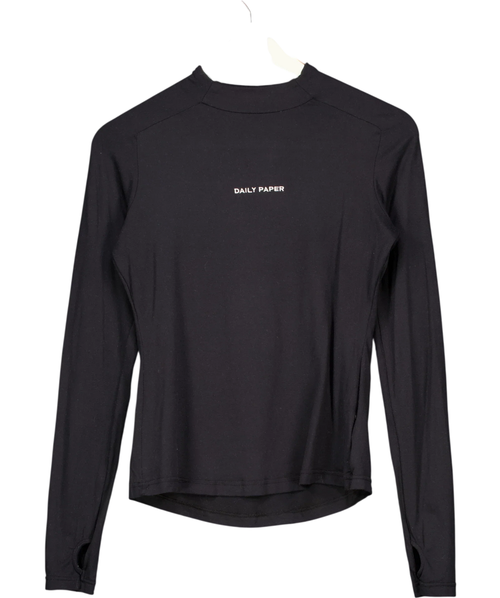 Daily Paper Black Esosa Long Sleeve T-Shirt Black, size UK L — front