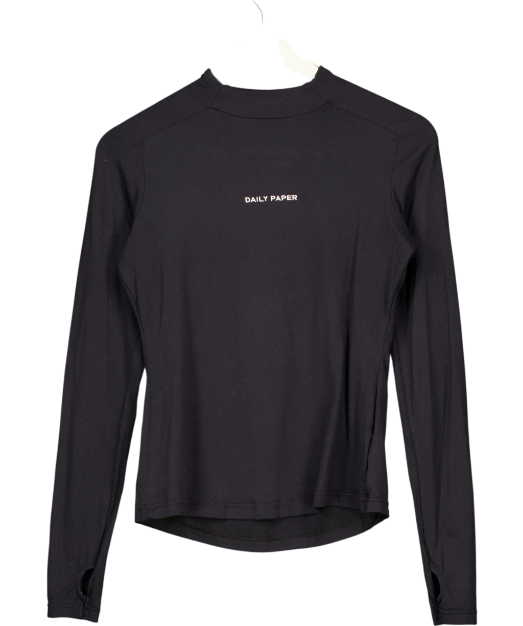 Daily Paper Black Esosa Long Sleeve T-Shirt Black, size UK L — front