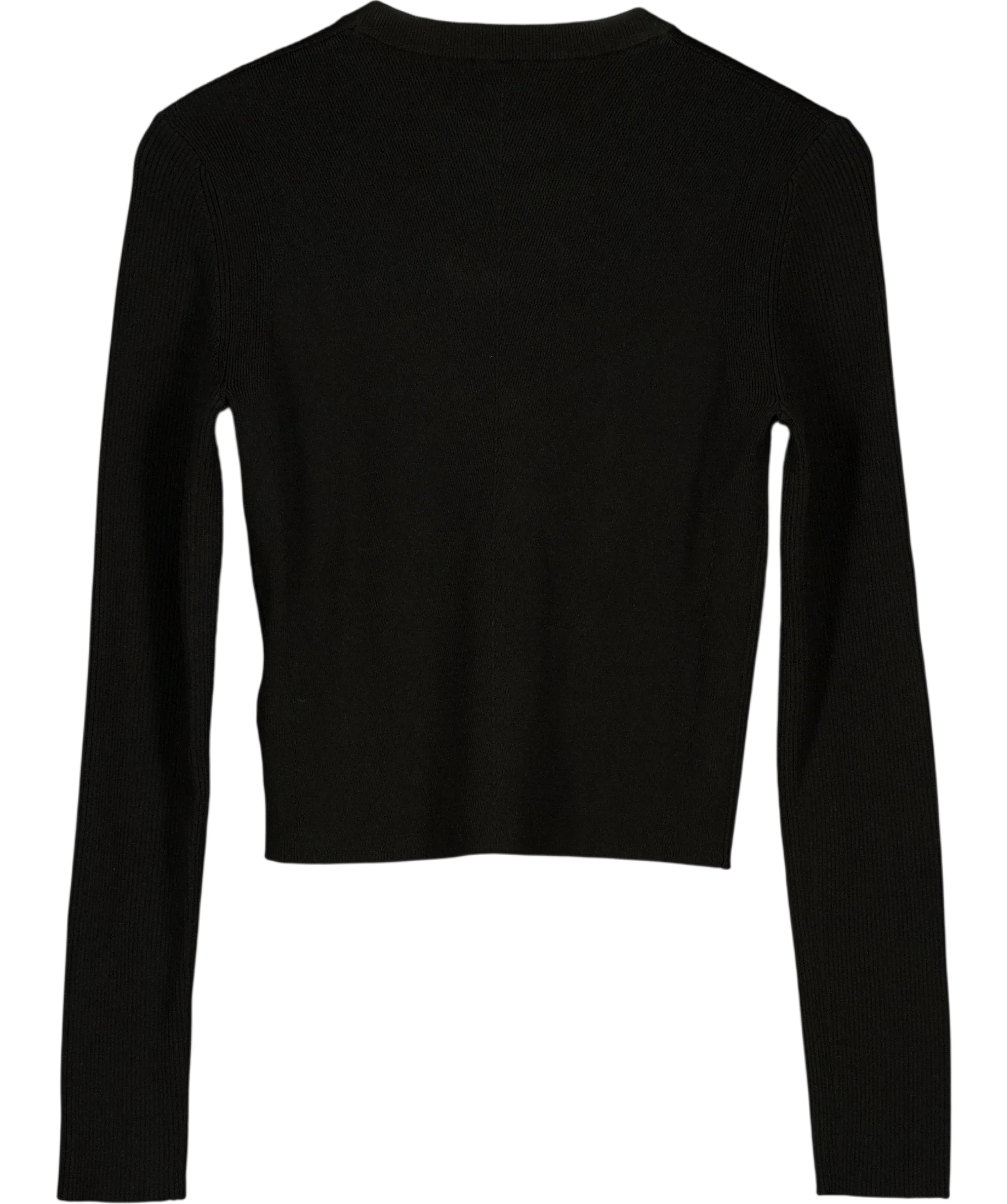 Diesel Black M-Valari Rib-Knit Crop Top Black, size UK S — back