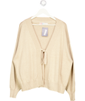 FREE PEOPLE BEACH Beige Solar Knitted Tie-front Cardigan UK M