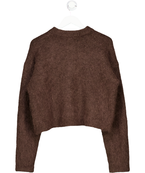 ASOS Brown Chunky Premium Alpaca Cardigan In Chocolate UK S