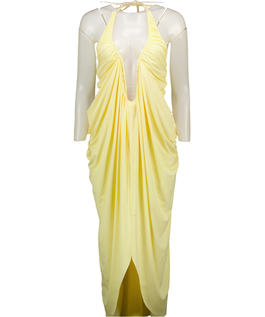 WHITE FOX Yellow Belle Vita Midi Dress Lemon UK M