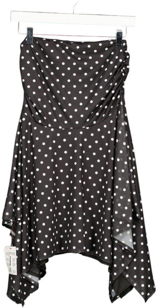 ASOS Black Polka Dot Bandeau Mini Dress UK S
