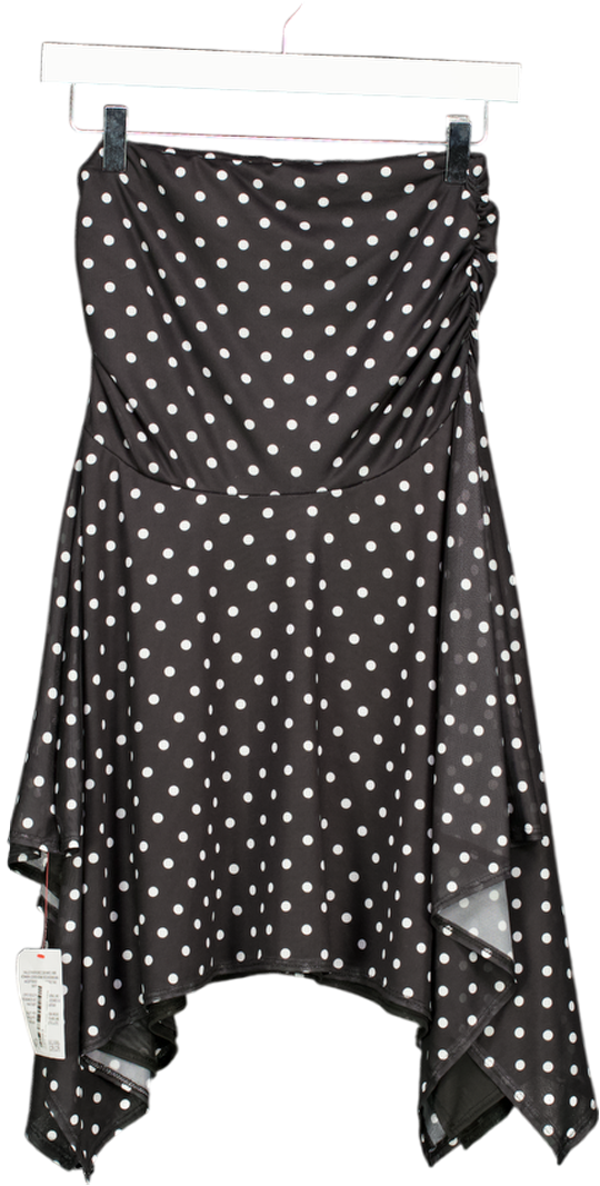 ASOS Black Polka Dot Bandeau Mini Dress UK S