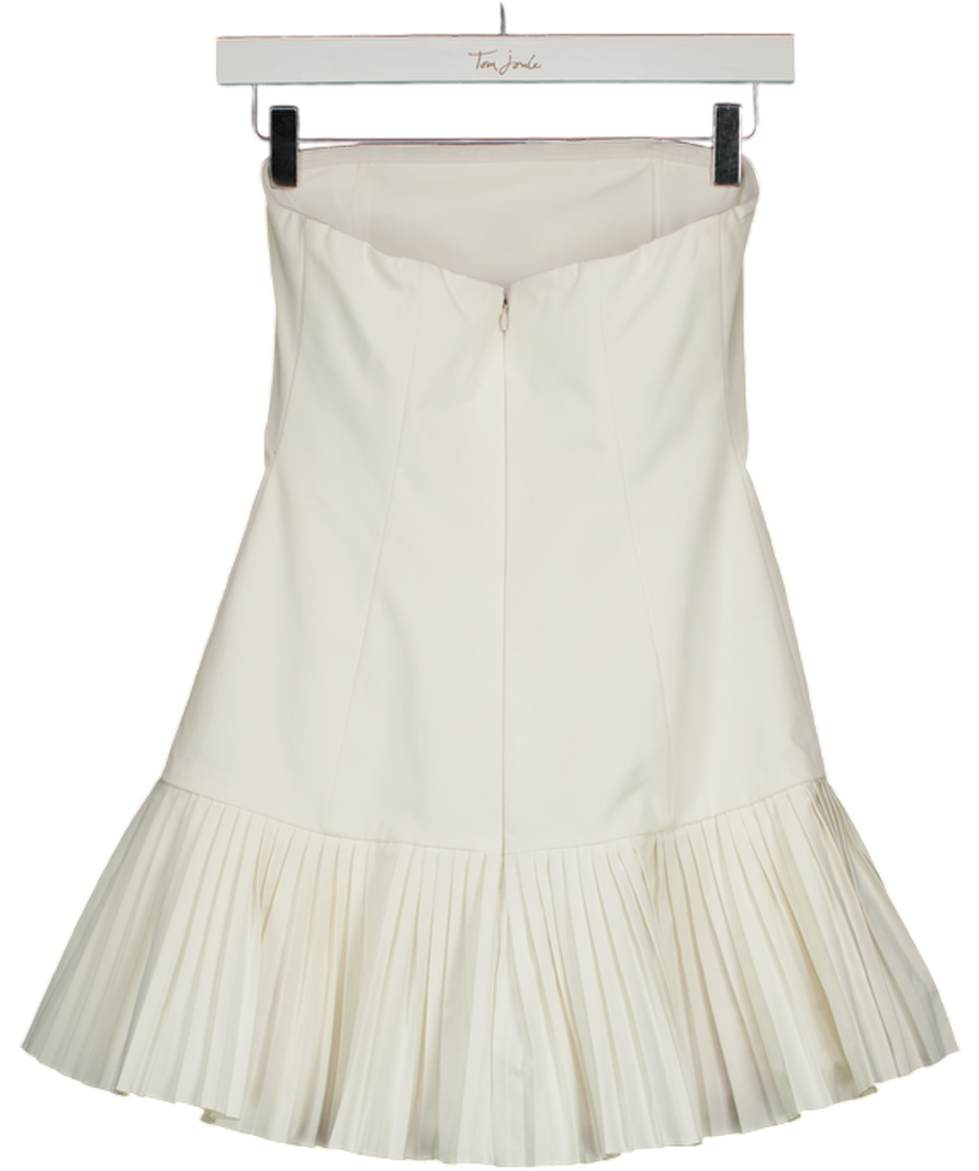 ODDMUSE White The Ultimate Muse Button Up Strapless Mini Dress UK XS