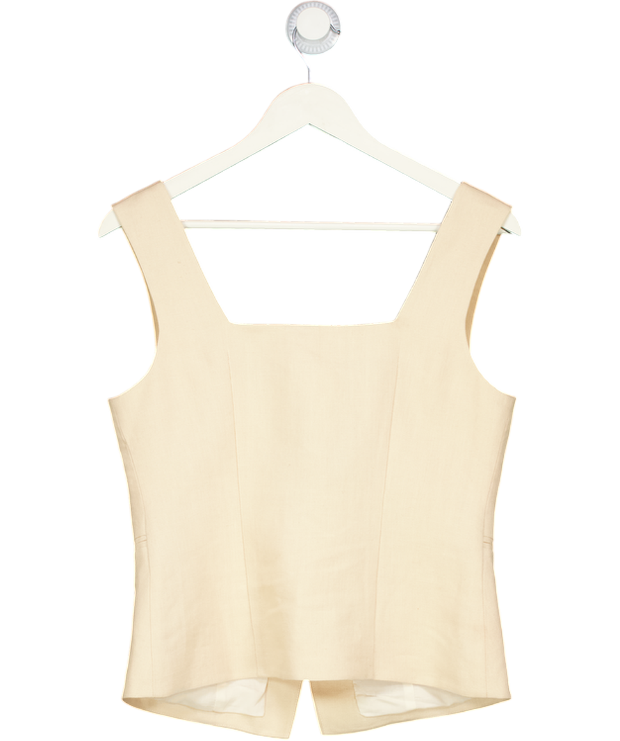 Sezane Cream Zelinda Linen Waistcoat Top / Blouse Fr38 UK 10