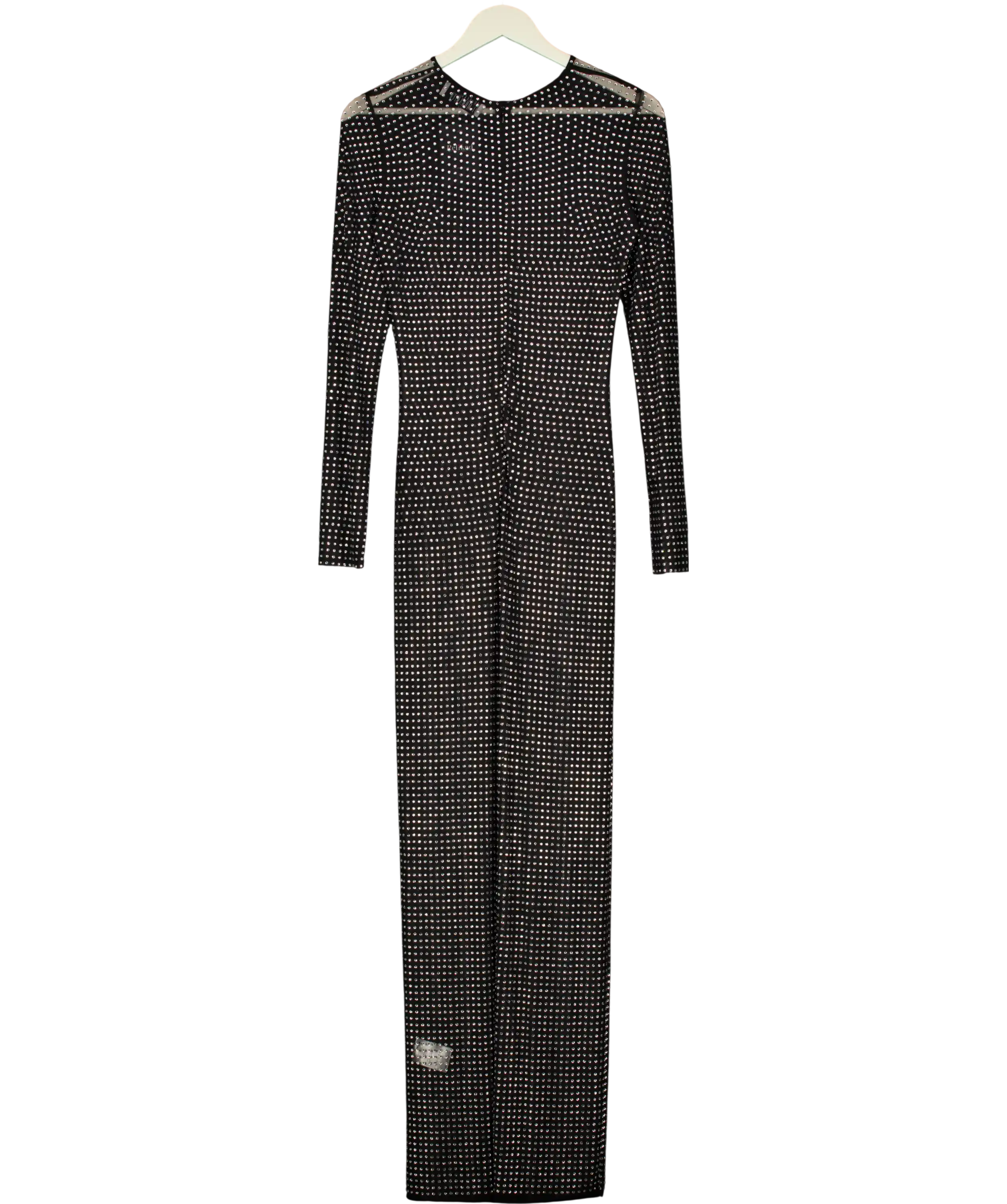 Giuseppe di Morabito Black Crystal-embellished Mesh Maxi Dress It40 UK 8