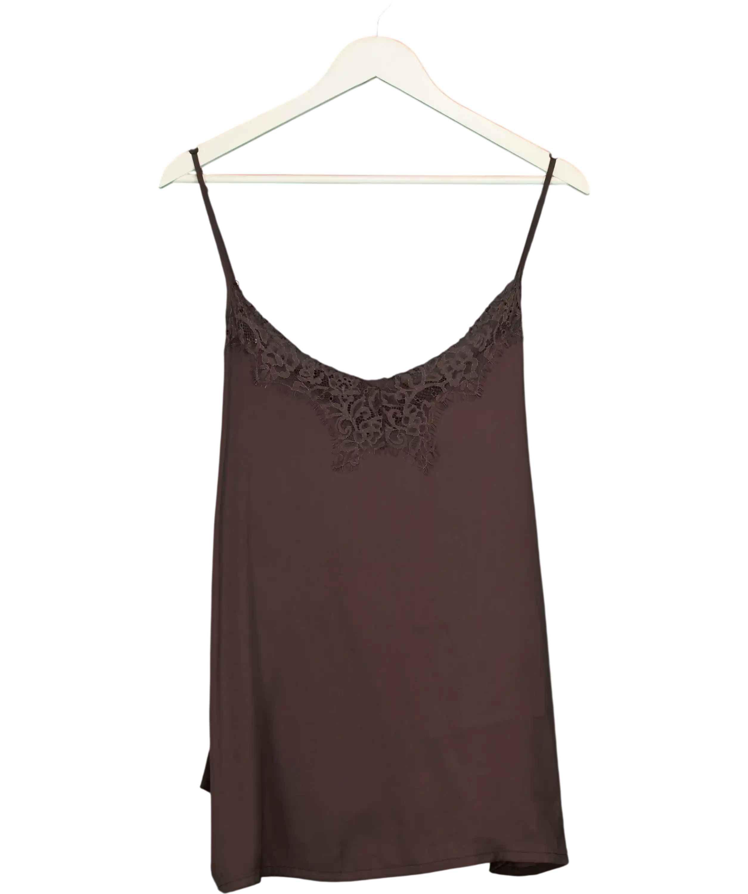 Next Brown Lace Trim Satin Cami Top UK 20